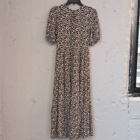 Zara Floral Tiered Prairie Dress w/Pockets Size XS - Picture 7 of 8